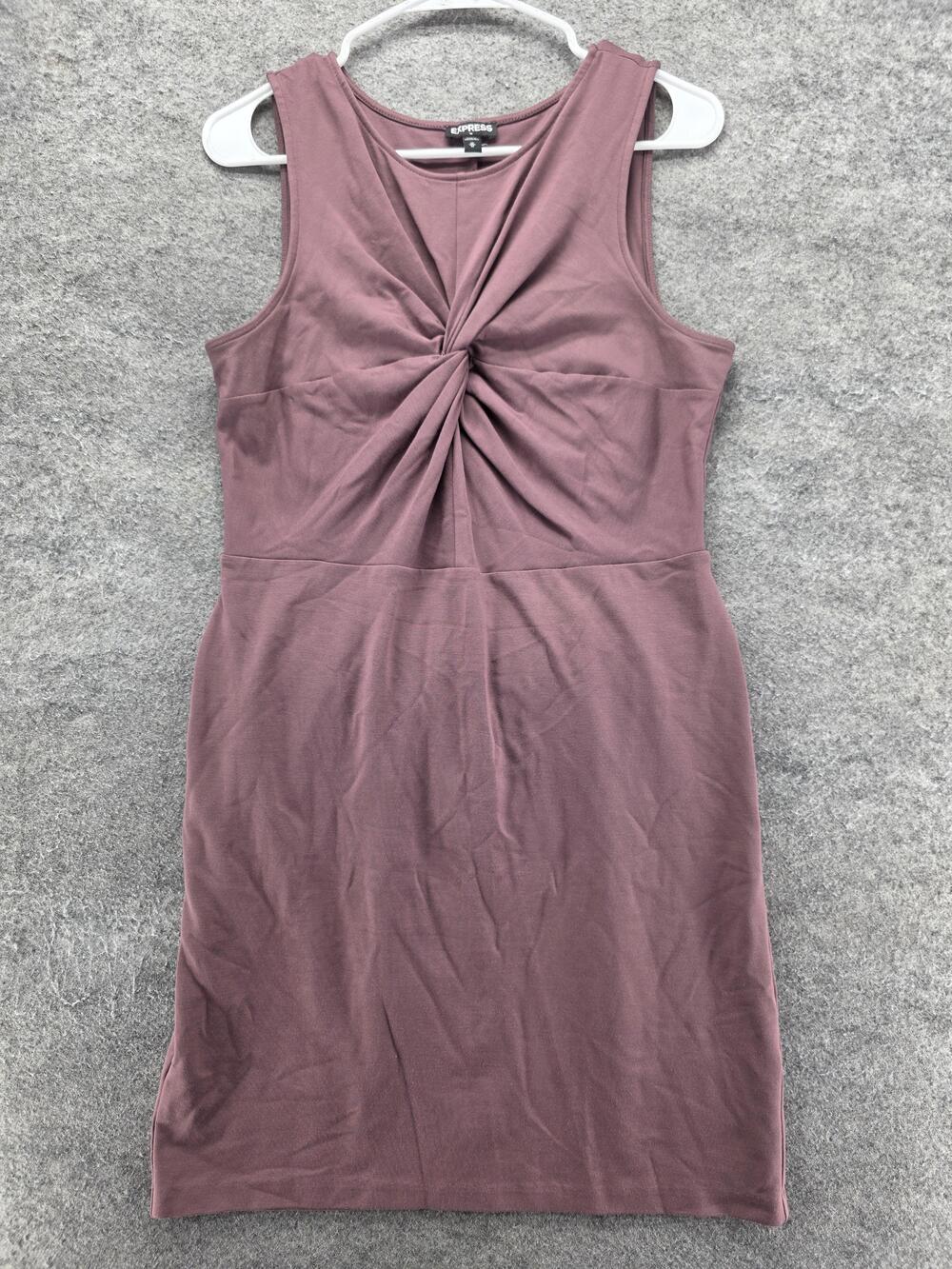 express jersey dress Womens M Pink Bodycon Short Sleeveless Twist Front Stretch Shipping delay Jan 22 - Feb 5